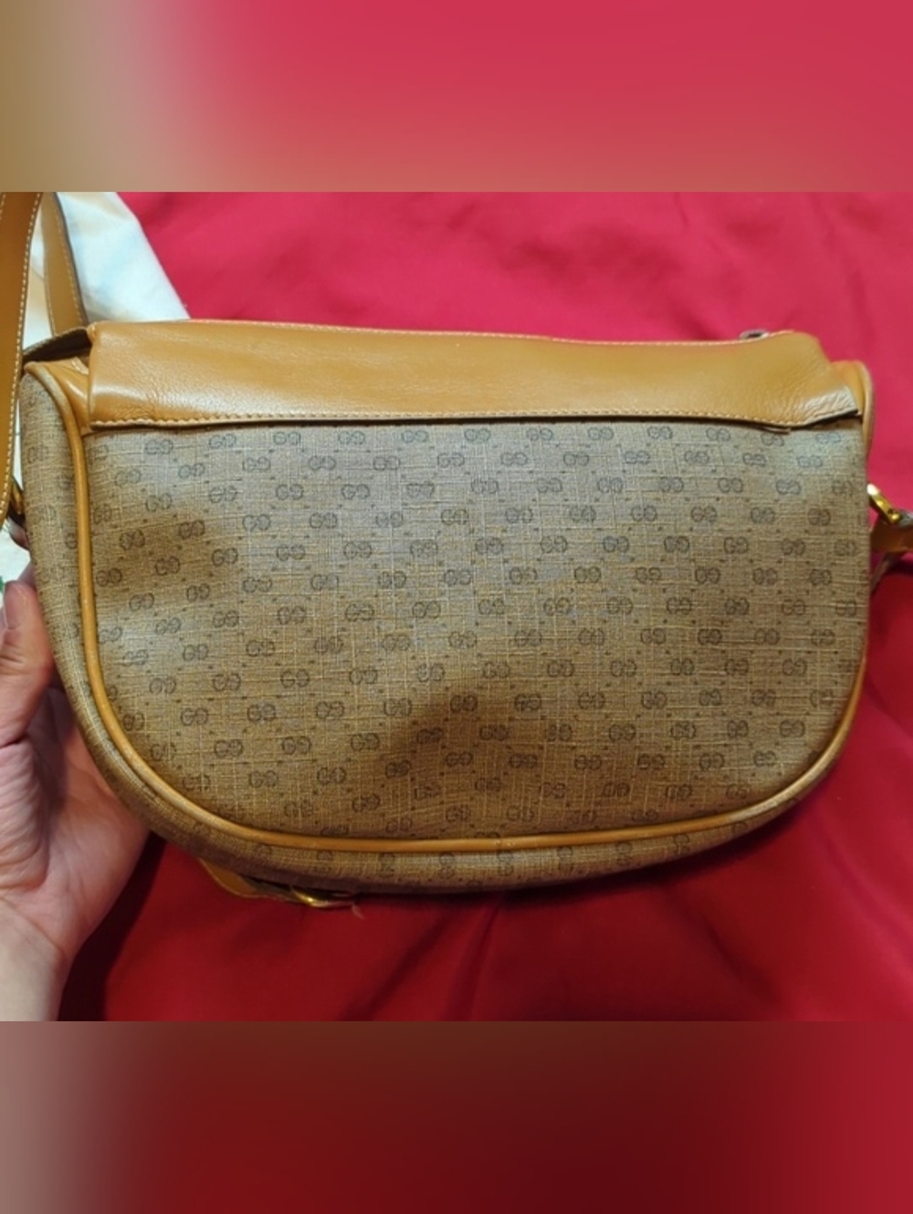 Authentic Gucci Brown GG Canvas & Tan Leather Shoulder Bag - Great Condition - Picture 12 of 14